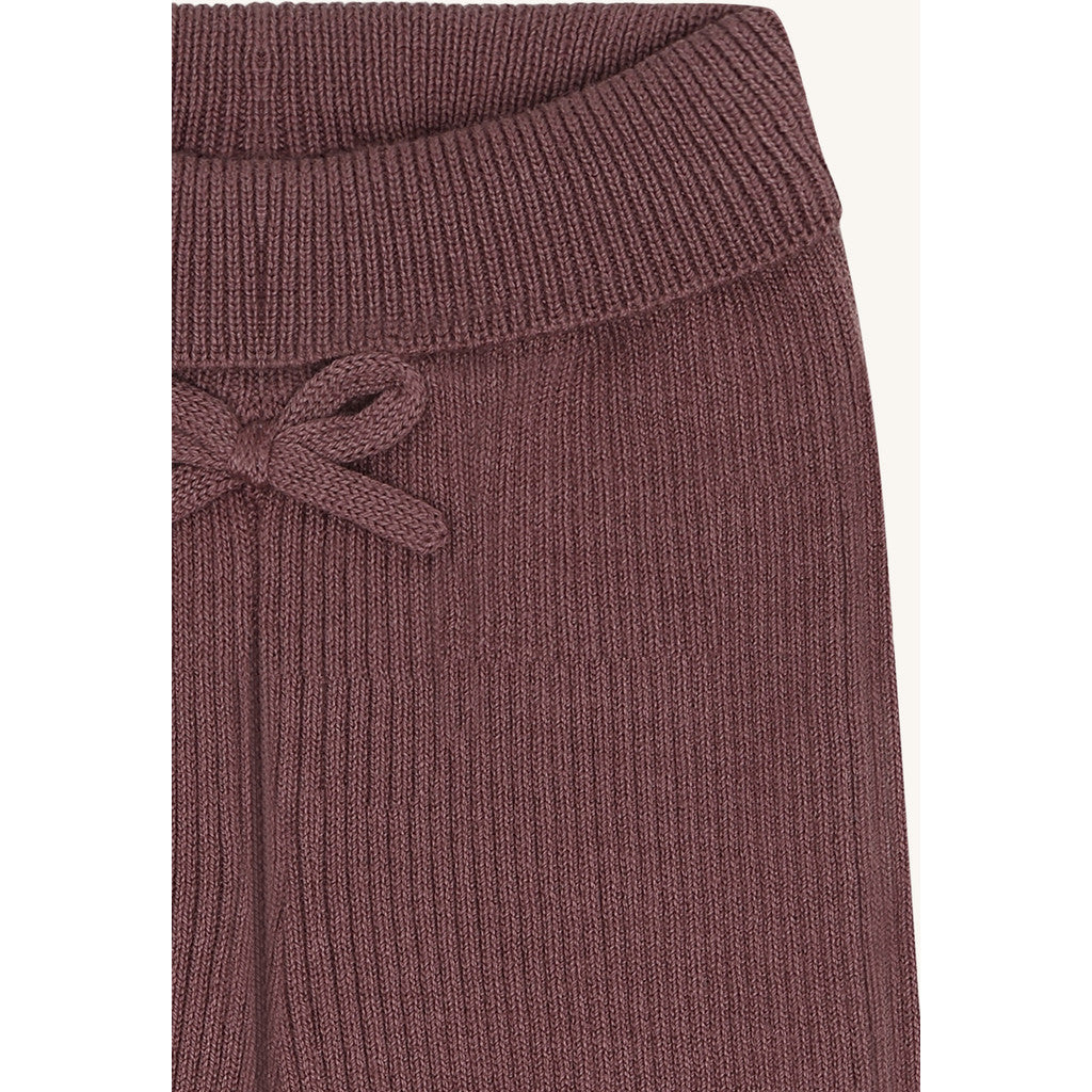 Hust & Claire Strickhose mit kleiner Schleife - Plum