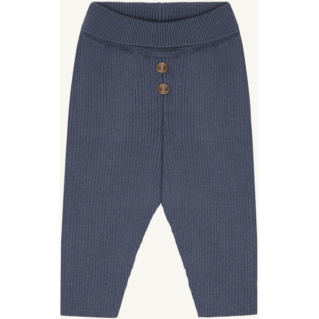 Hust & Claire Strickhose mit kleinen Zierknöpfen - Blue Storm