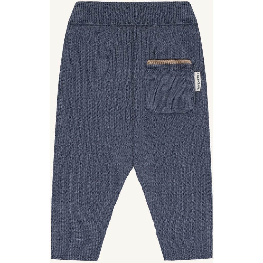 Hust & Claire Strickhose mit kleinen Zierknöpfen - Blue Storm