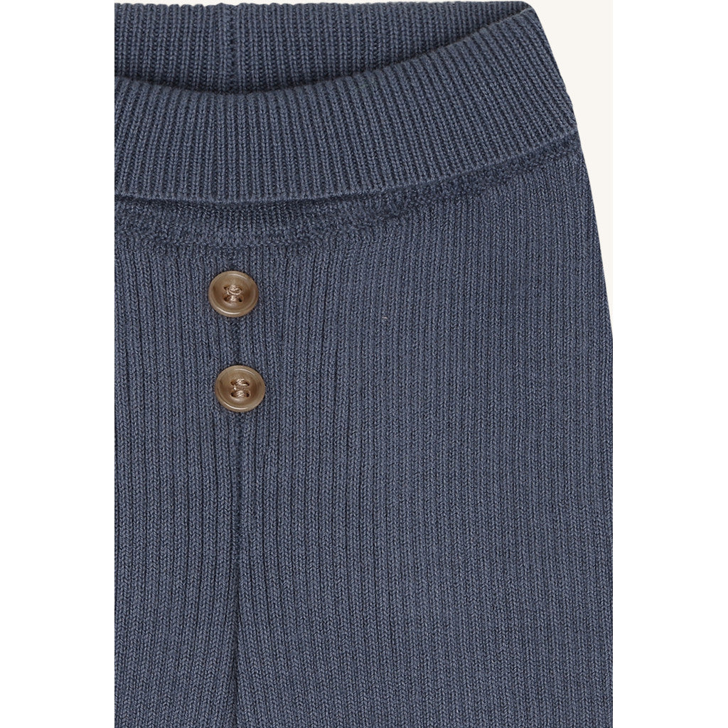 Hust & Claire Strickhose mit kleinen Zierknöpfen - Blue Storm