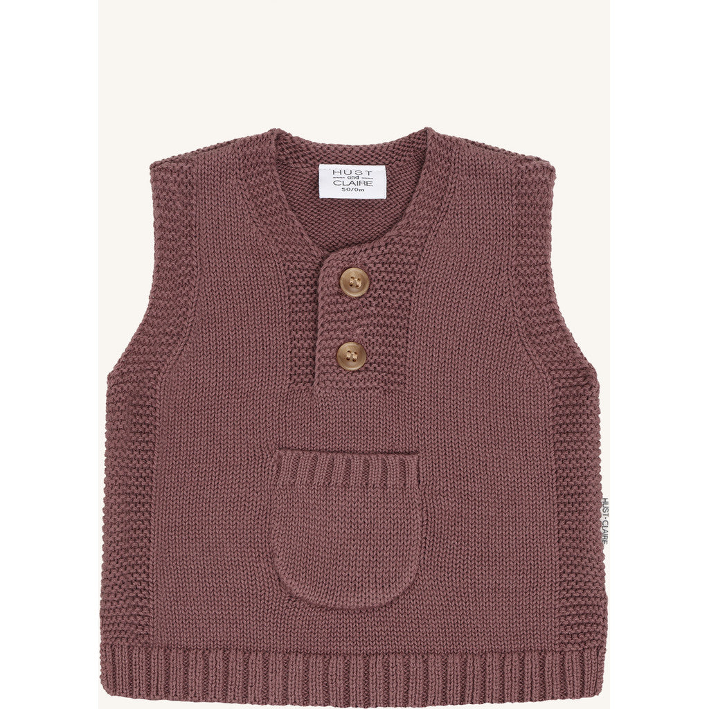 Hust & Claire Strick Pullunder mit kleiner Tasche - Plum