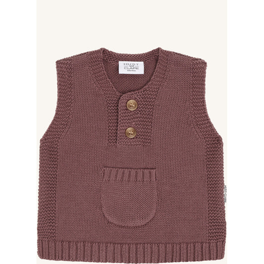 Hust & Claire Strick Pullunder mit kleiner Tasche - Plum
