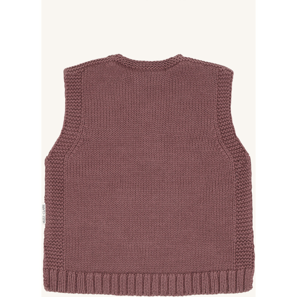 Hust & Claire Strick Pullunder mit kleiner Tasche - Plum