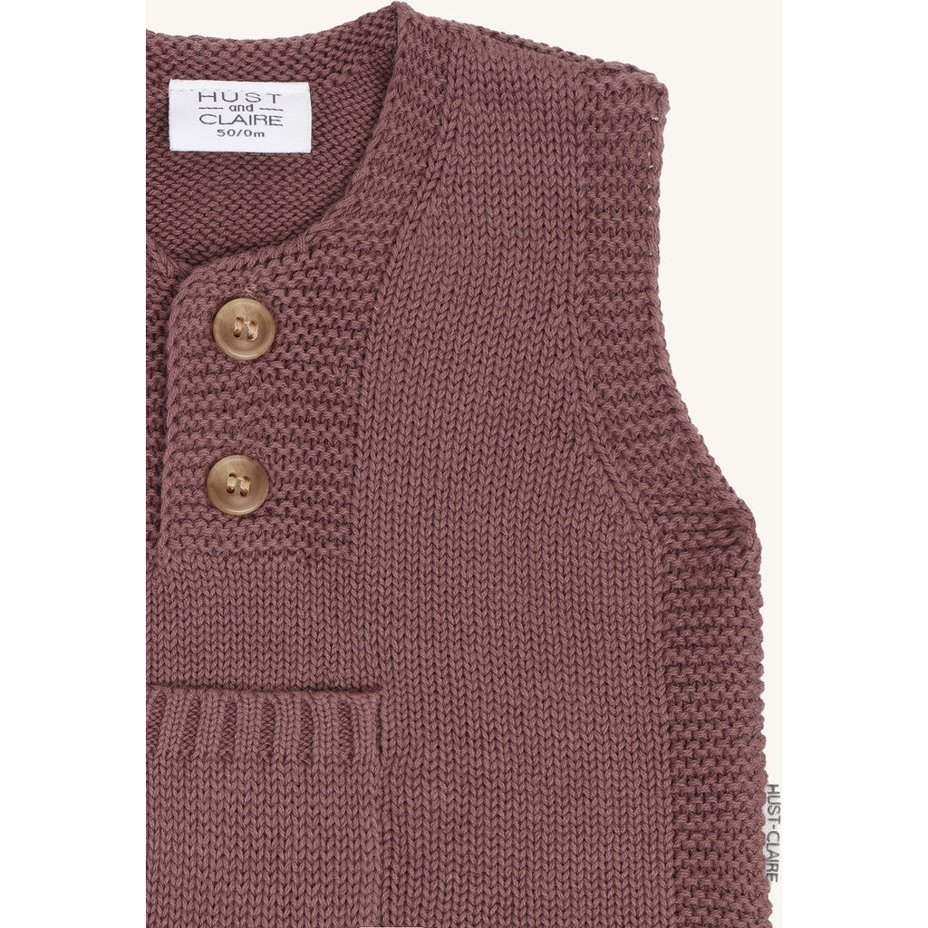 Hust & Claire Strick Pullunder mit kleiner Tasche - Plum