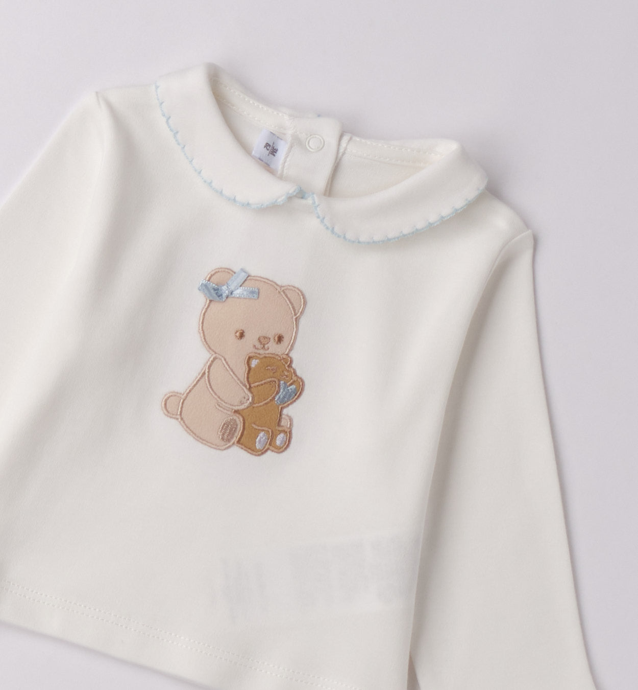 Sarabanda "Langarmshirt" mit süssem Druck - Creme/Hellblau