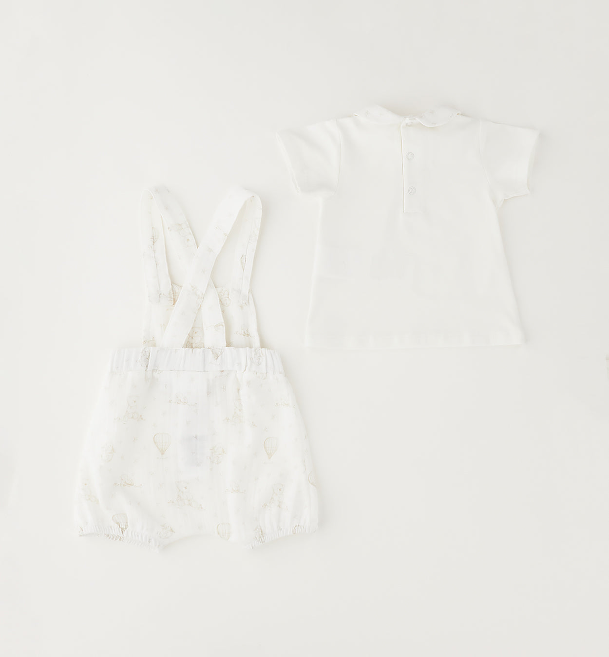 Minibanda Set, Shirt und Latzshorts - Weiß