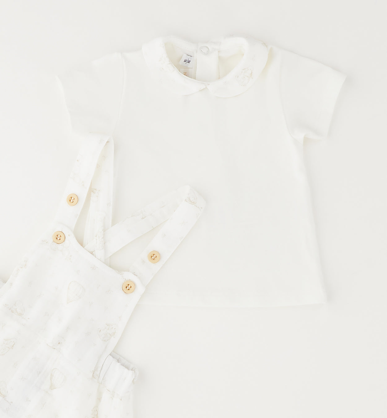 Minibanda Set, Shirt und Latzshorts - Weiß