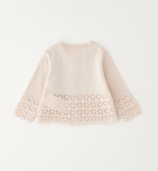 Minibanda Strickjacke mit hübschem Muster - Sand