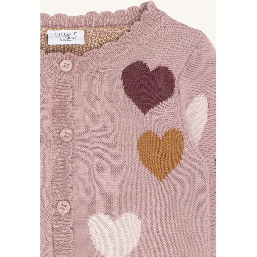 Hust & Claire Strickjacke mit Herzen - Heather