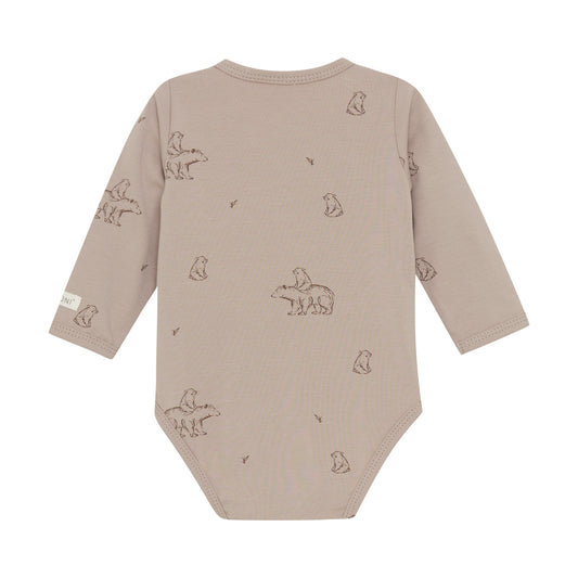 Fixoni Wickelbody langarm - Mocha Meringue