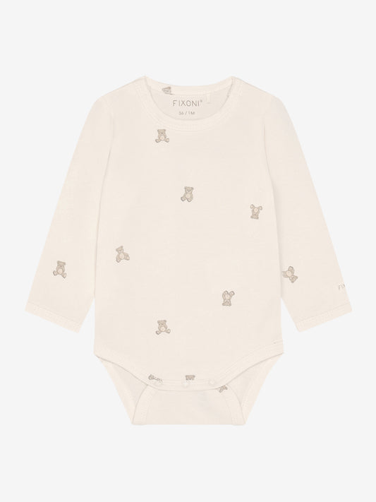 Fixoni Body langarm mit süssem Bärchen Allover Druck - Pure Cashmere