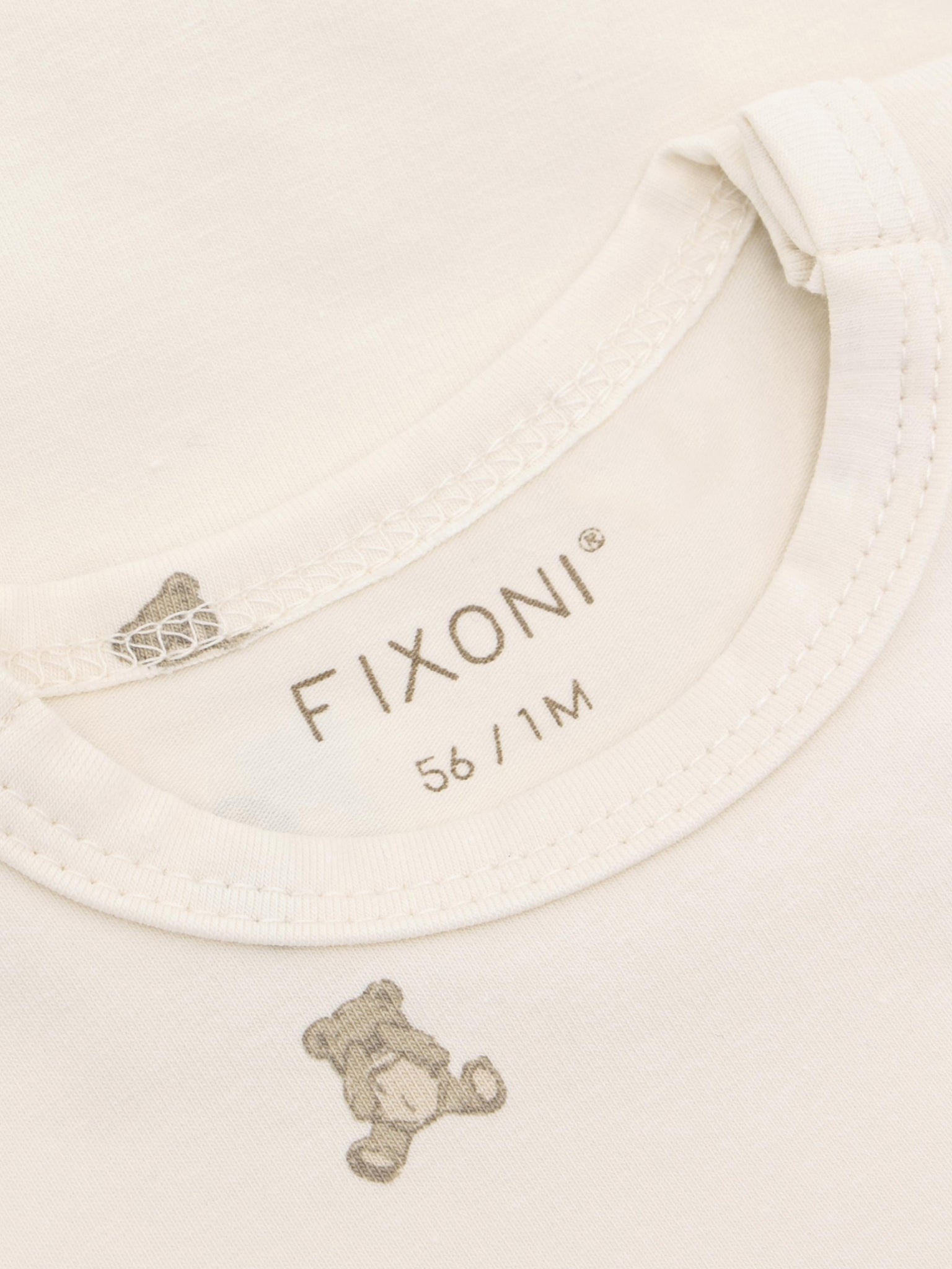 Fixoni Body langarm mit süssem Bärchen Allover Druck - Pure Cashmere