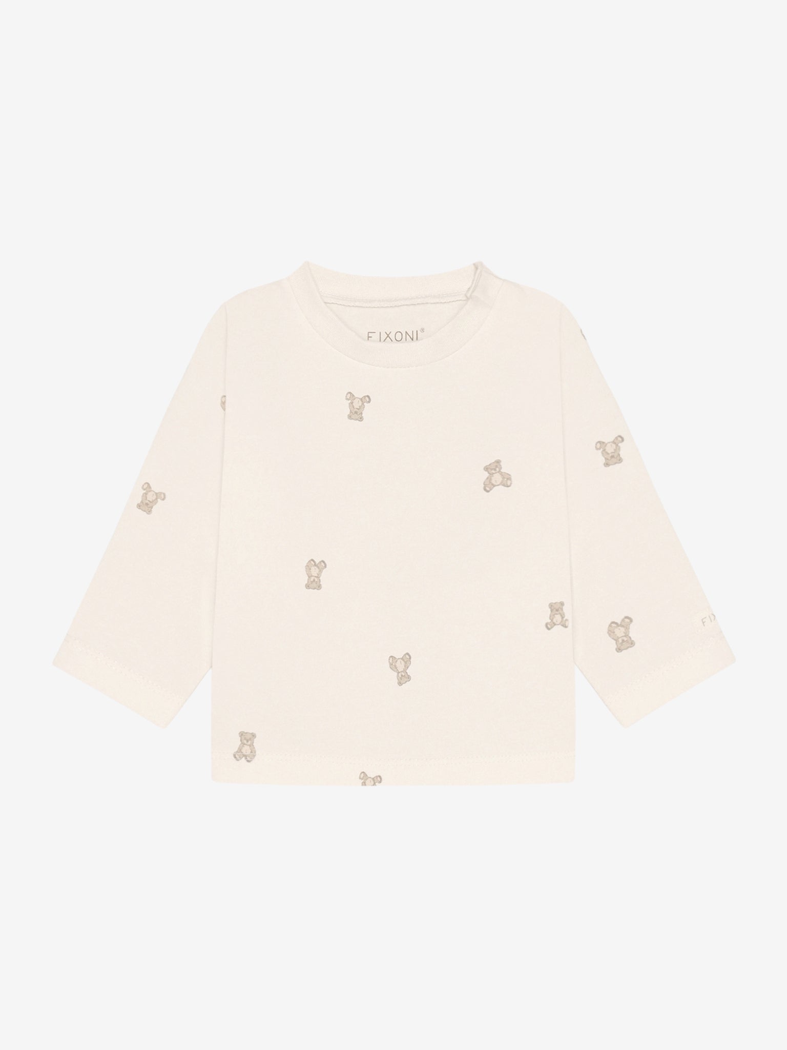 Fixoni T-Shirt langarm mit süßem Bärchen Allover Druck - Pure Cashmere