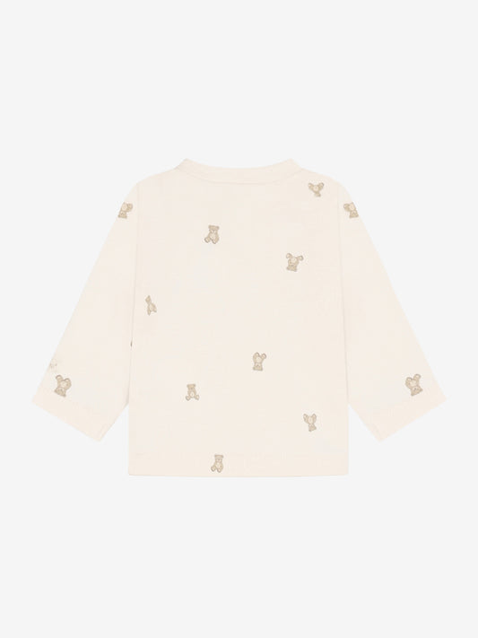 Fixoni T-Shirt langarm mit süßem Bärchen Allover Druck - Pure Cashmere