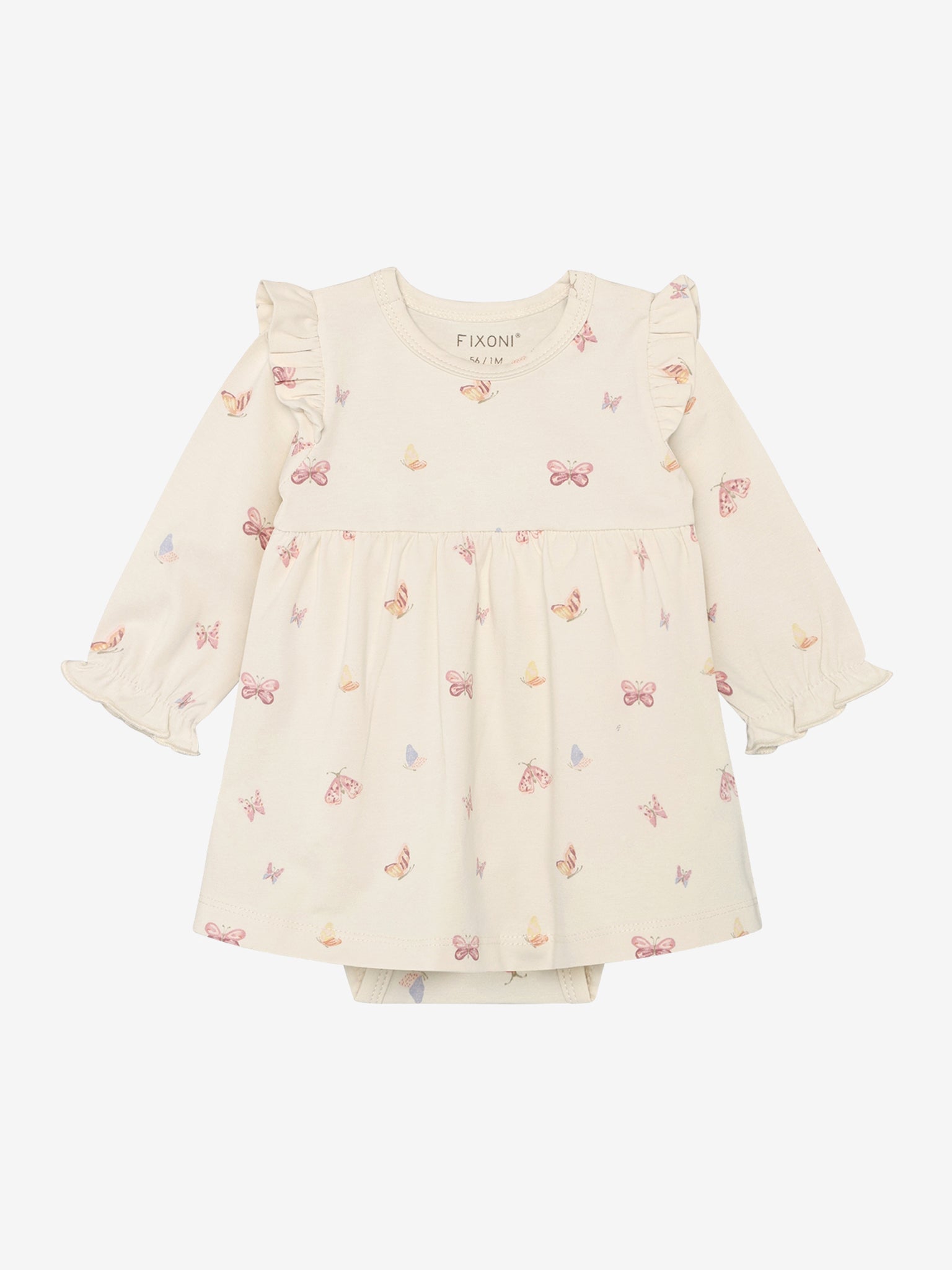 Fixoni Bodykleid mit Rüsche und einem Allover Druck - Bleached Mauve