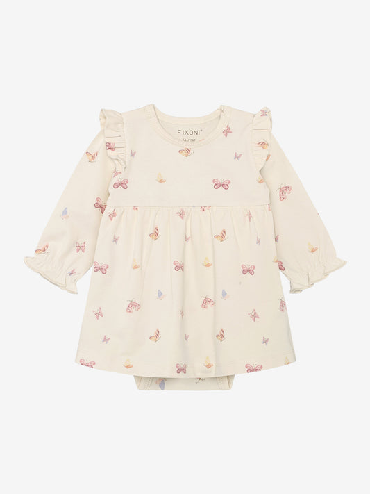 Fixoni Bodykleid mit Rüsche und einem Allover Druck - Bleached Mauve
