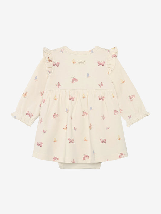 Fixoni Bodykleid mit Rüsche und einem Allover Druck - Bleached Mauve