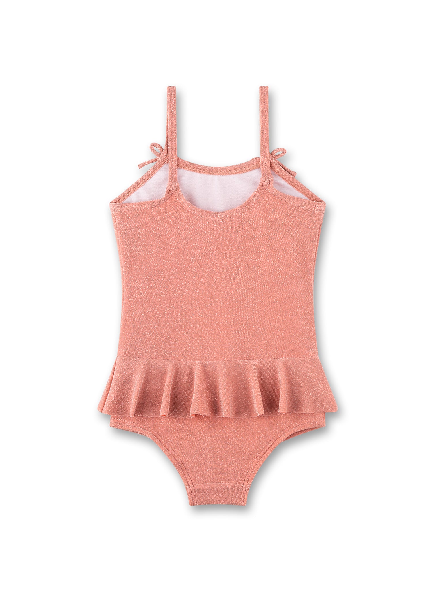 Sanetta Badeanzug mit Volant und Glitzer - Soft Pink