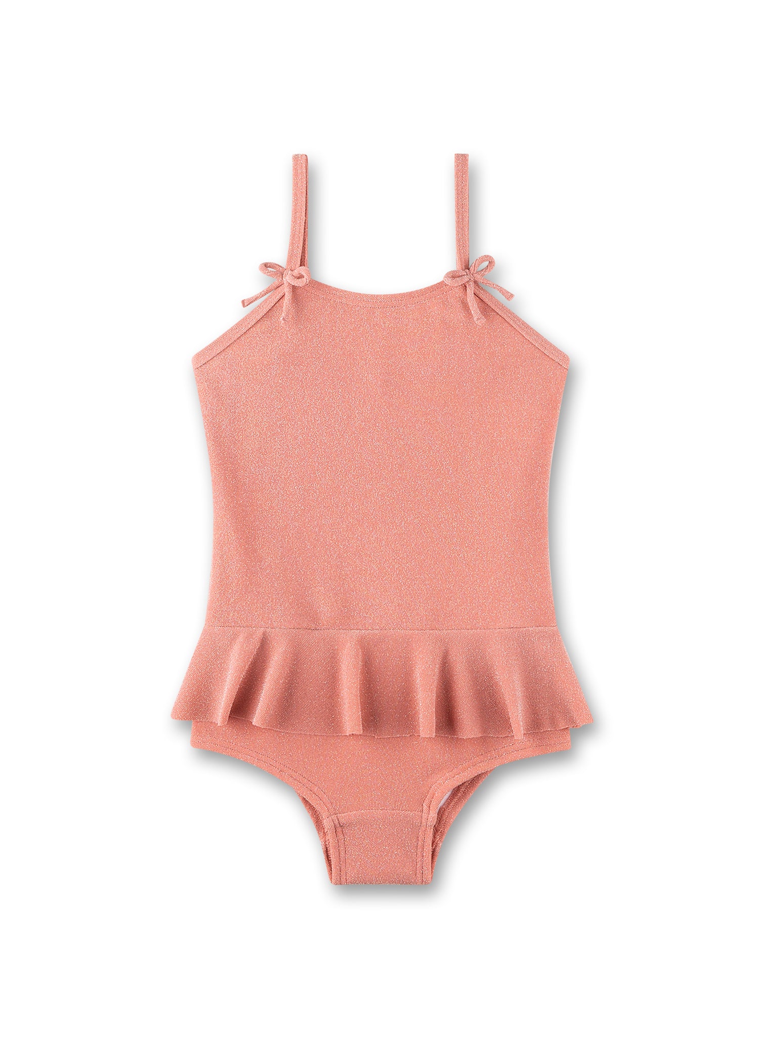 Sanetta Badeanzug mit Volant und Glitzer - Soft Pink