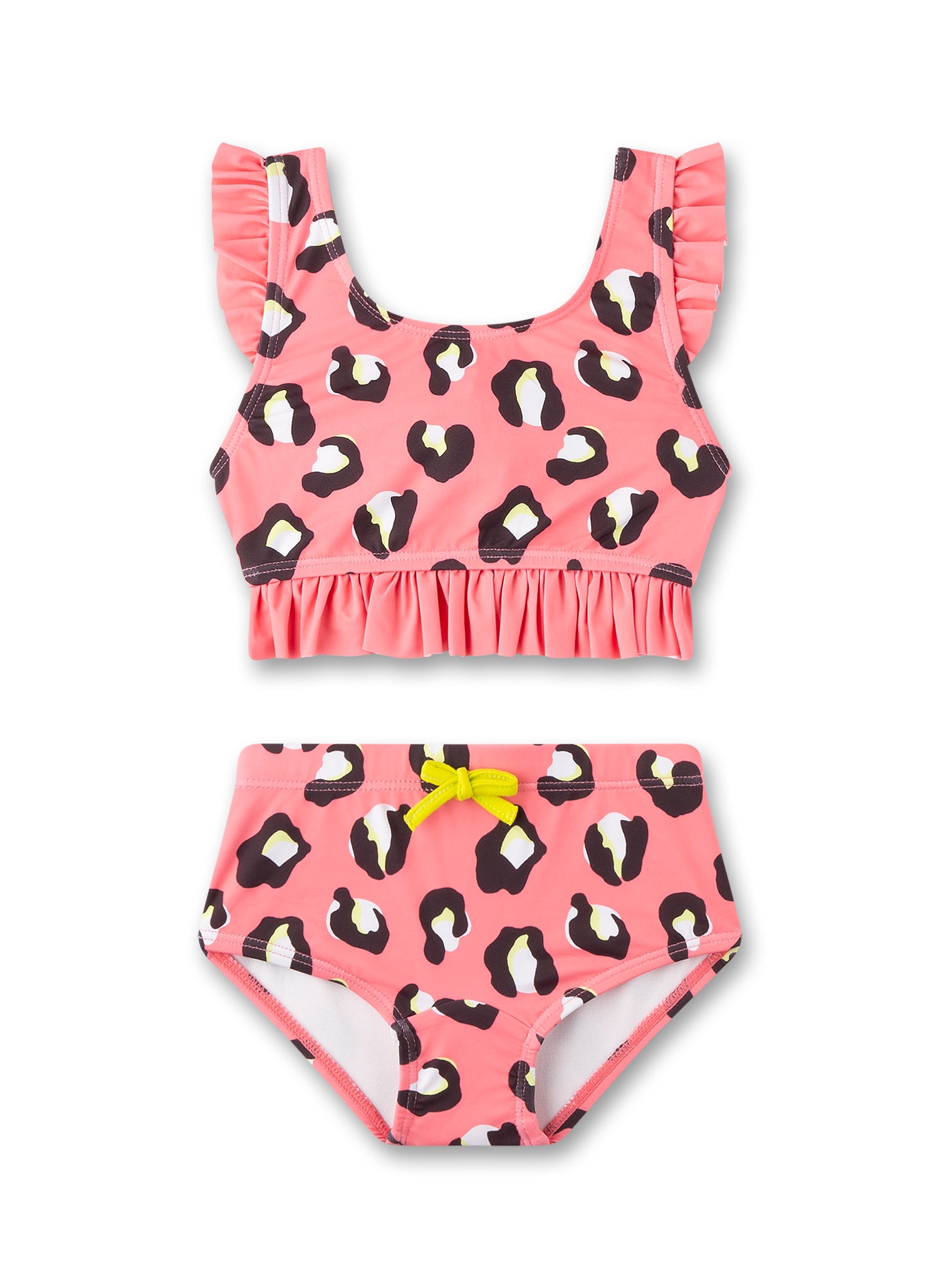 Sanetta Bikini im Leo-Look mit Rüsche - Soft Pink