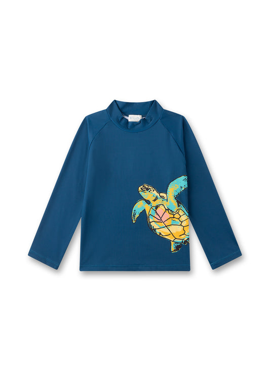 Sanetta UV Langarmshirt mit Schildkröten-Druck - Blau