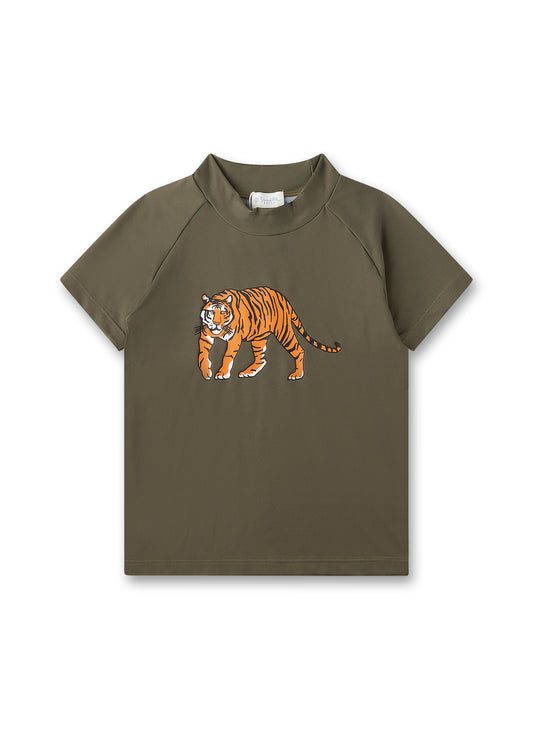 Sanetta UV Shirt mit Tiger-Druck - Khaki