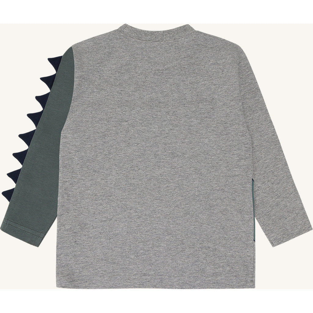 Hust & Claire T-Shirt langarm mit coolem Druck - Grey Melange