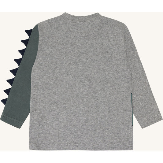 Hust & Claire T-Shirt langarm mit coolem Druck - Grey Melange