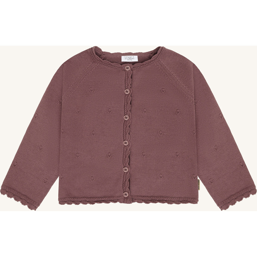 Hust & Claire Strickjacke mit Knopfleiste - Plum