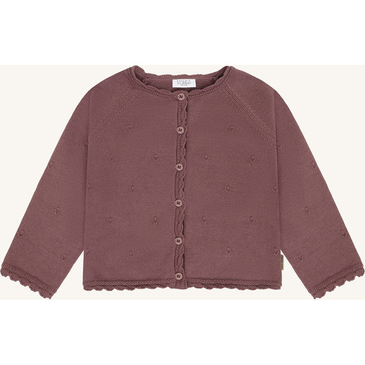 Hust & Claire Strickjacke mit Knopfleiste - Plum
