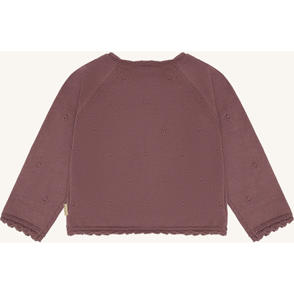 Hust & Claire Strickjacke mit Knopfleiste - Plum
