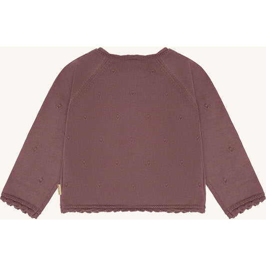Hust & Claire Strickjacke mit Knopfleiste - Plum