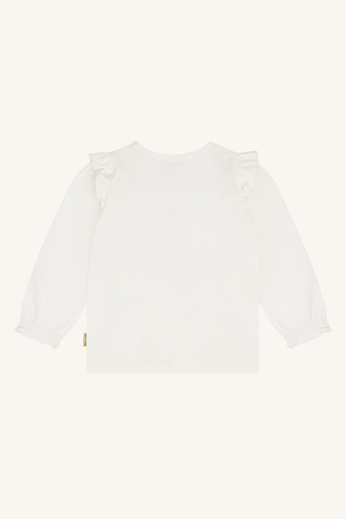 Hust & Claire Langarmshirt mit Druck und Volant - Ivory
