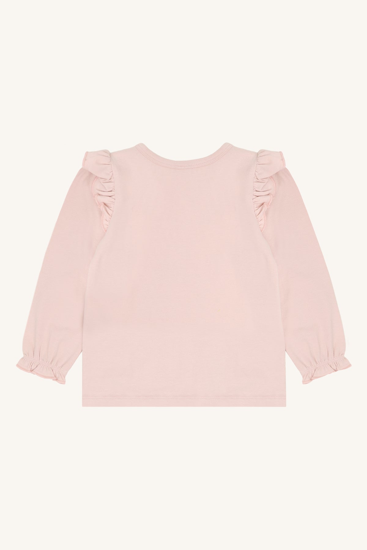 Hust & Claire Langarmshirt mit Druck und Volant - Hushed Pink