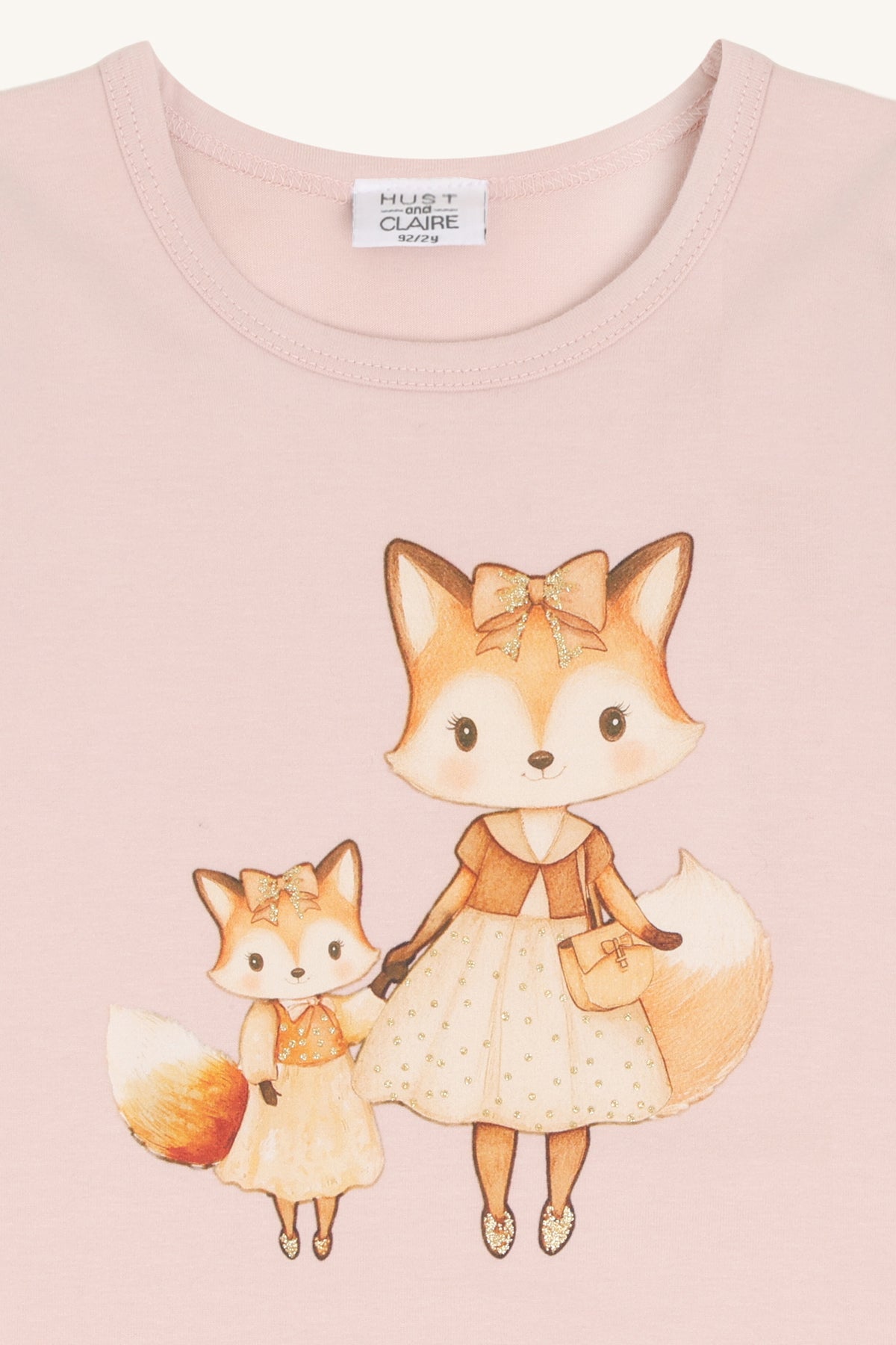 Hust & Claire Langarmshirt mit Druck und Volant - Hushed Pink