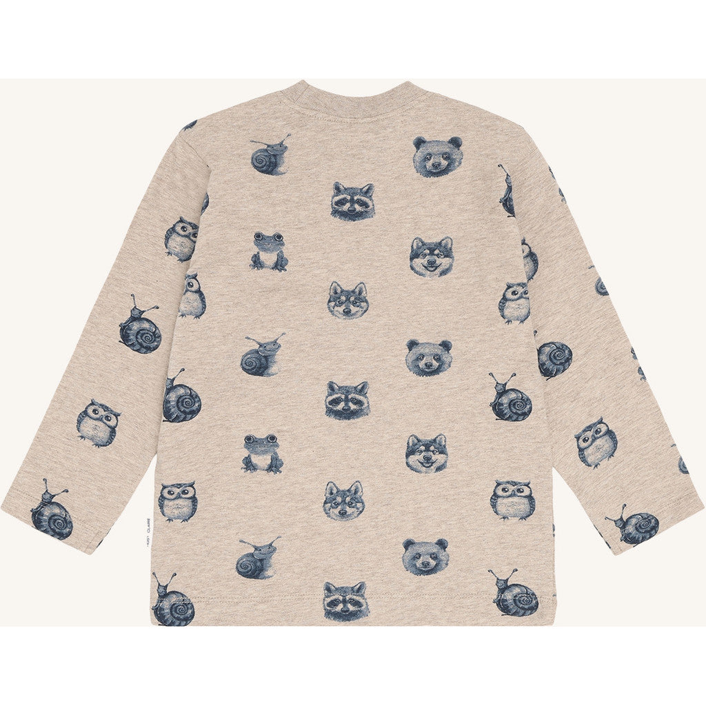 Hust & Claire T-Shirt langarm mit einem Allover Druck - Beige Melange