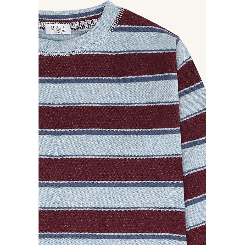 Hust & Claire T-Shirt langarm, gestreift - Baby Blue