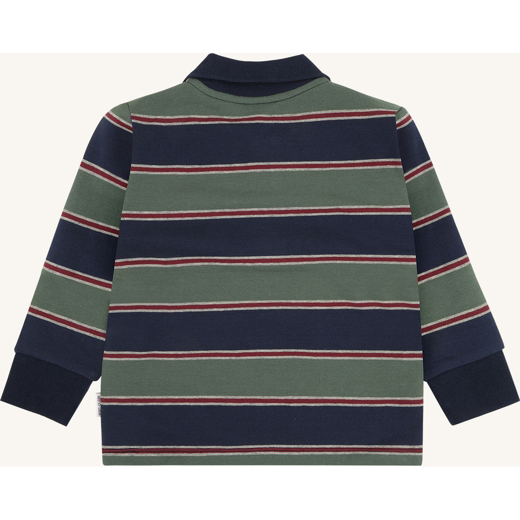 Hust & Claire Poloshirt mit Bündchen, gestreift - Balsam Green