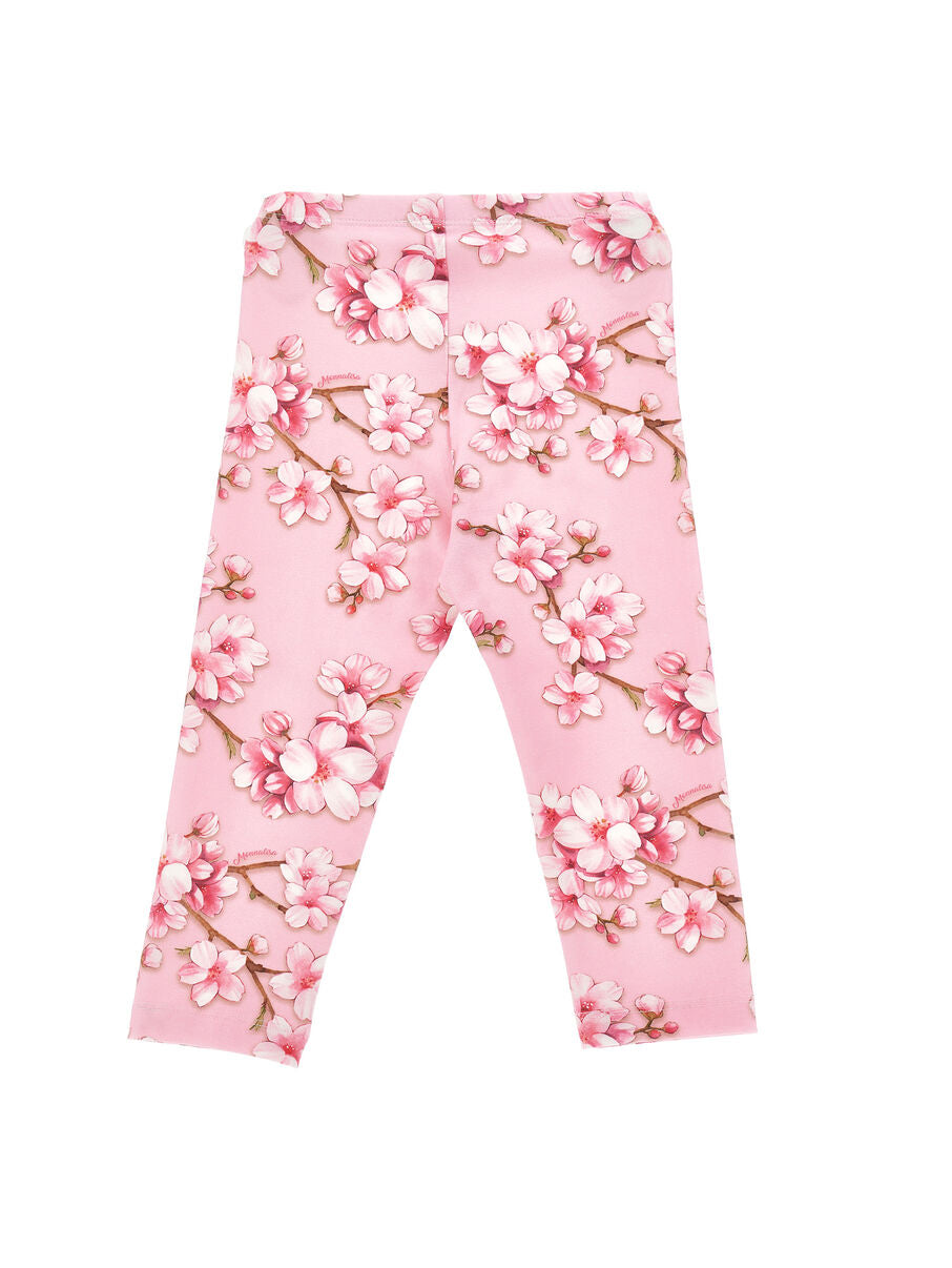 Monnalisa Leggings mit Pfirsichblüten-Print - Rosa FairyTale