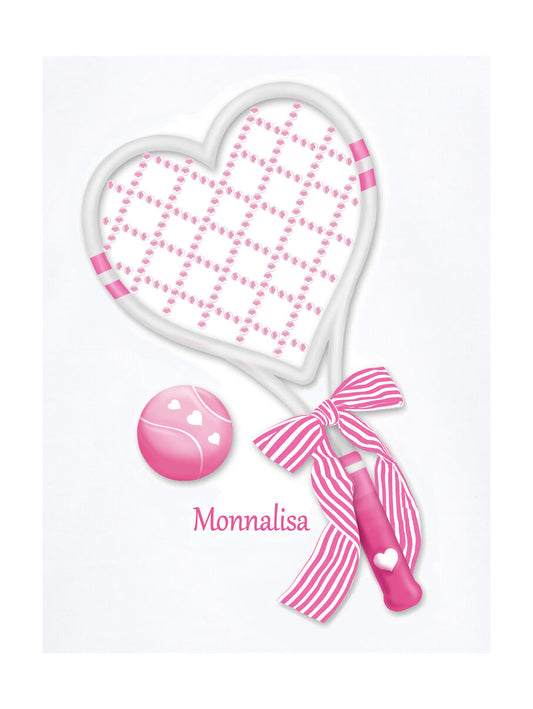 Monnalisa T-Shirt im Tennis-Style mit Glitzer - Bianco+Ciliegia Weiß/Pink