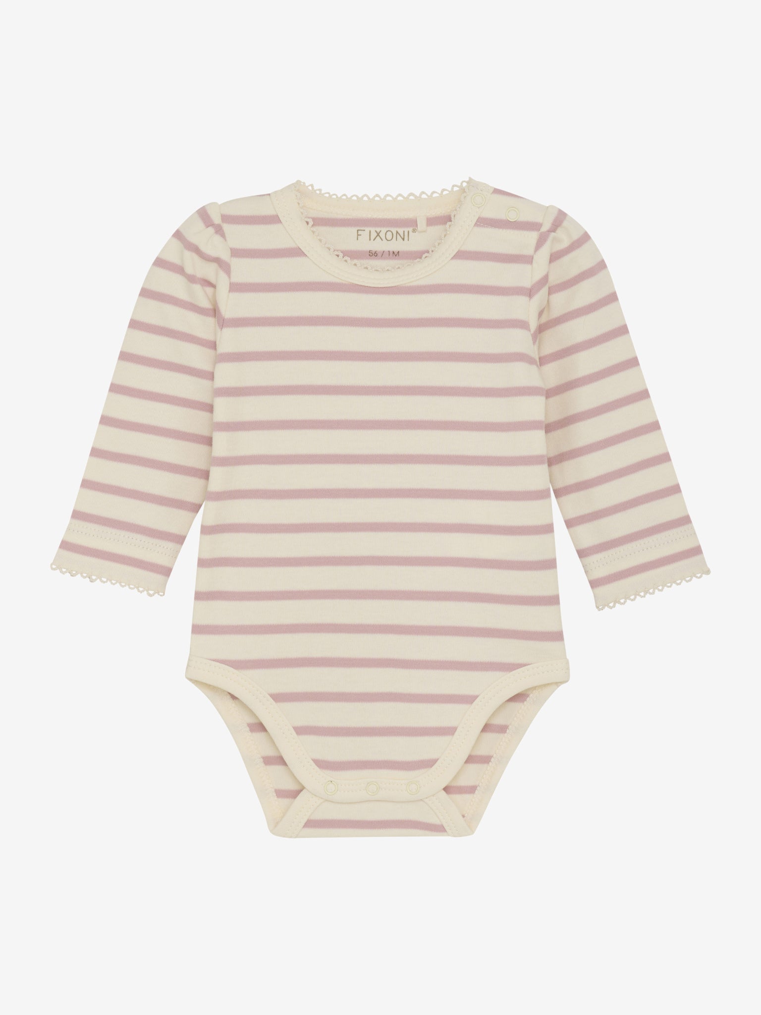 Fixoni Body langarm, gestreift - Shadow Gray