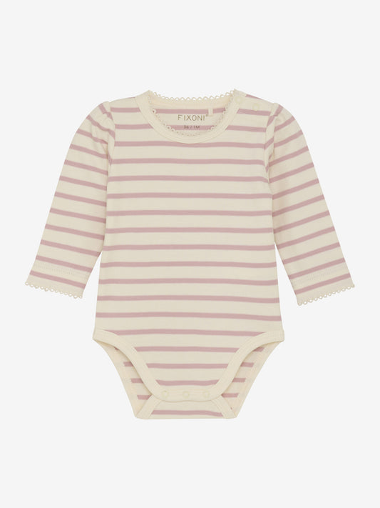 Fixoni Body langarm, gestreift - Shadow Gray