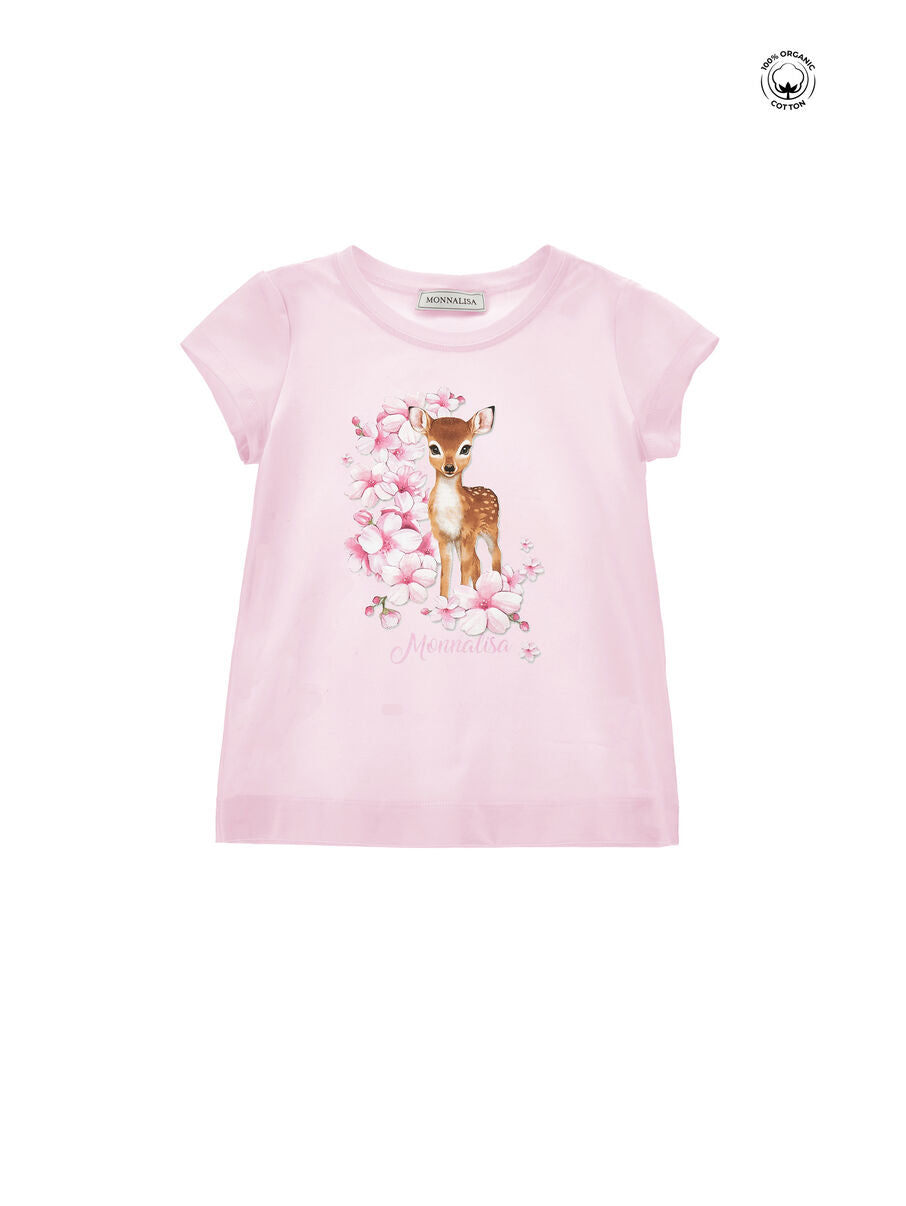Monnalisa T-Shirt mit Bambi - Rosa FairyTale