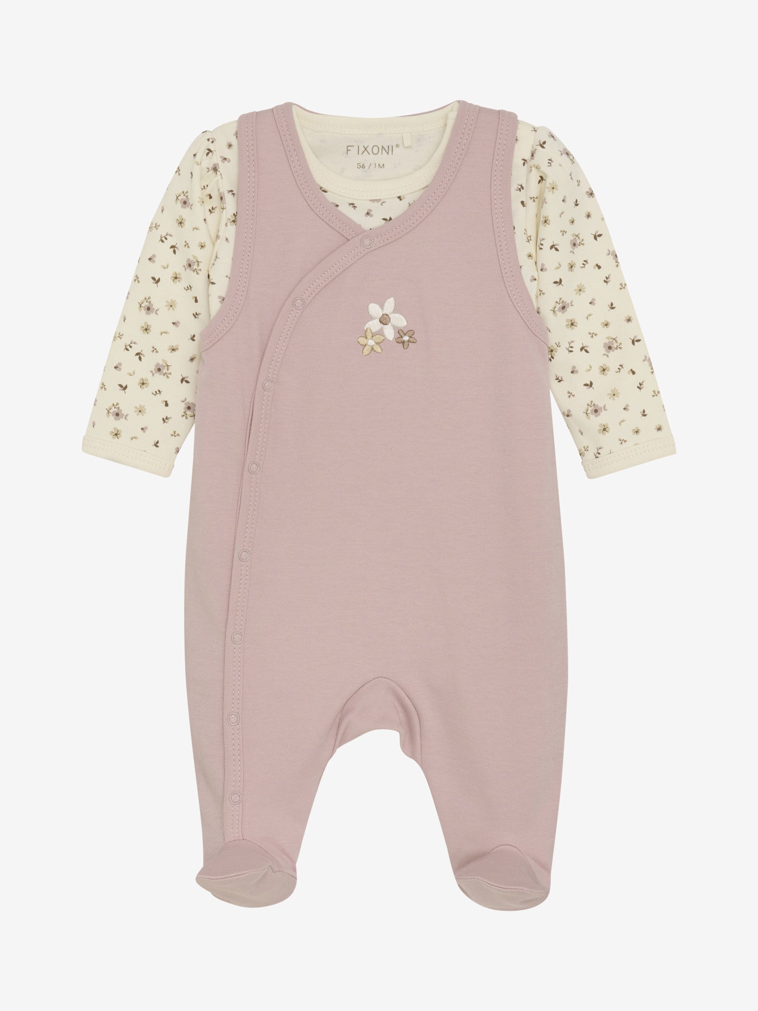 Fixoni Strampler Set mit einem langarm Body - Shadow Gray