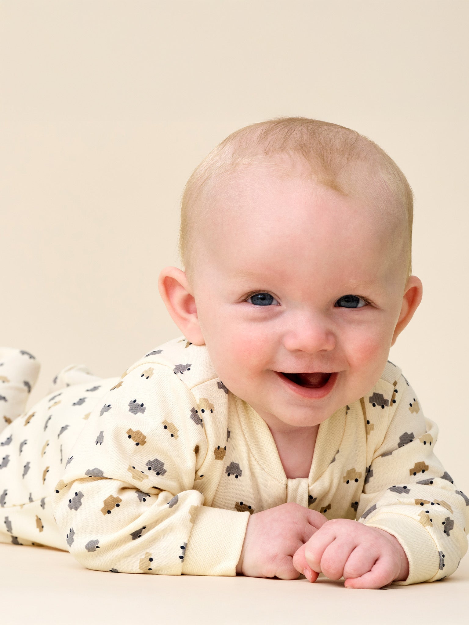 Fixoni Baby Schlafanzug langarm mit Reißverschluss und einem Allover Druck - Weathervane