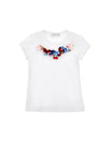 Bild in Galerie-Betrachter laden, Monnalisa T-shirt mit Blumenkette - Bianco Weiss
