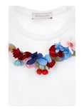 Bild in Galerie-Betrachter laden, Monnalisa T-shirt mit Blumenkette - Bianco Weiss
