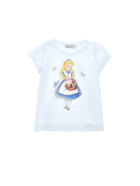 Monnalisa T-Shirt "Alice" - Celeste blau