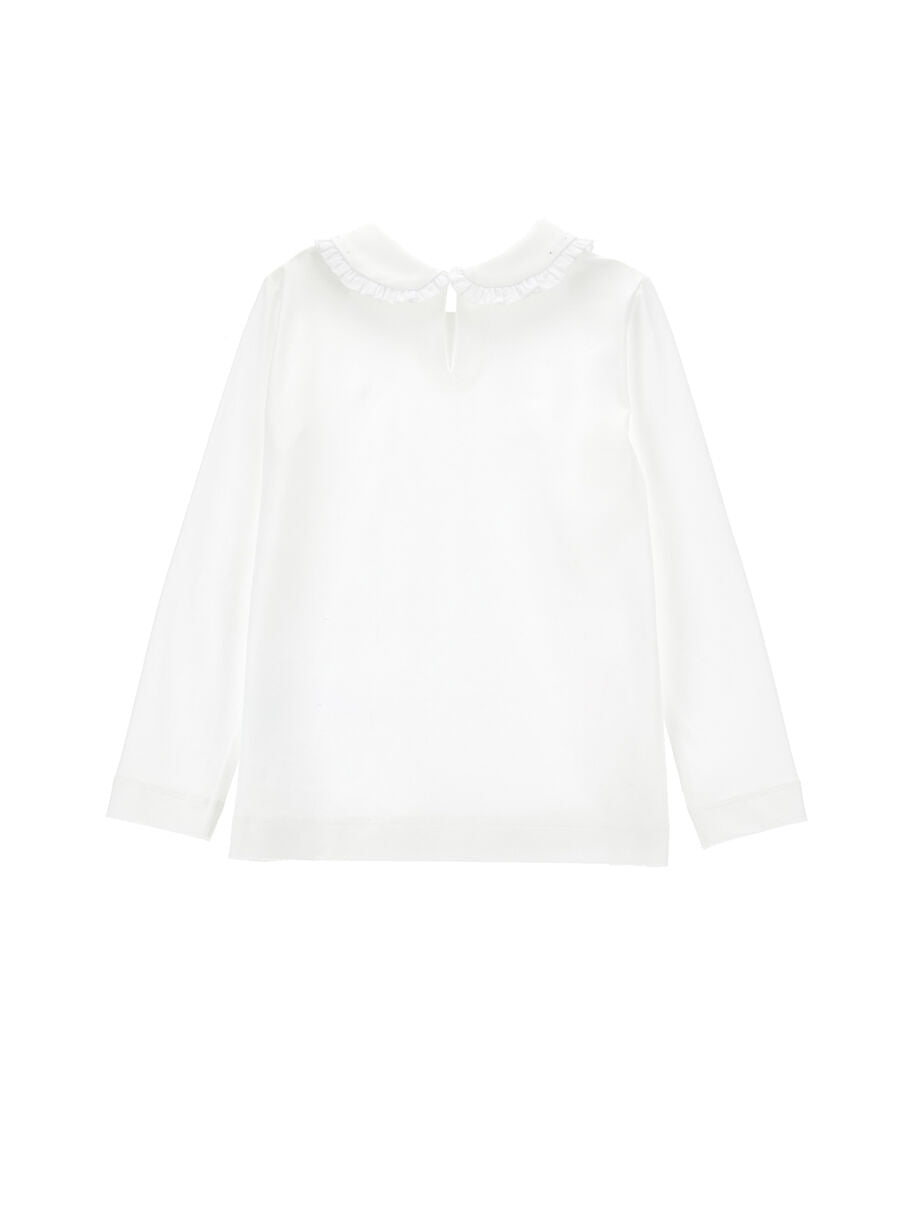 Monnalisa "Langarmshirt" mit Strasssteinen - Bianco