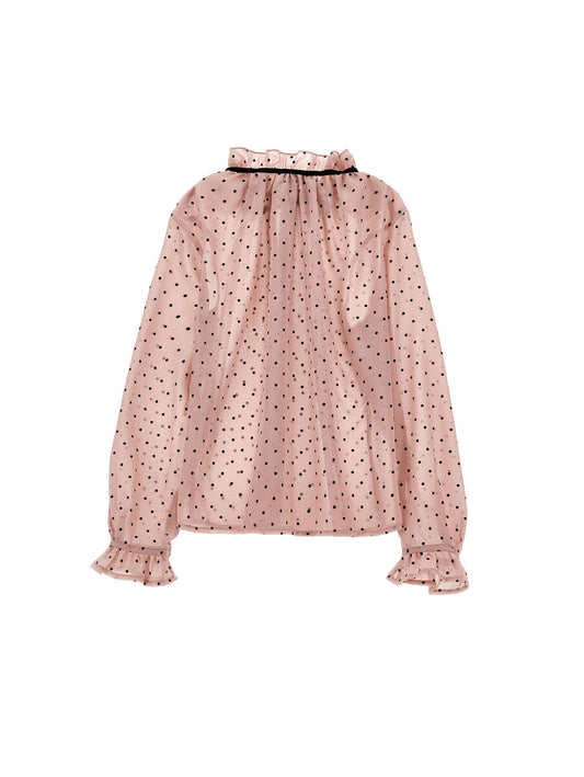 Monnalisa "Bluse mit Punkten und Rüsche"